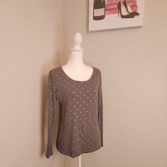 Gray Super soft Blouse with silver polka dots - Picture 1 of 7